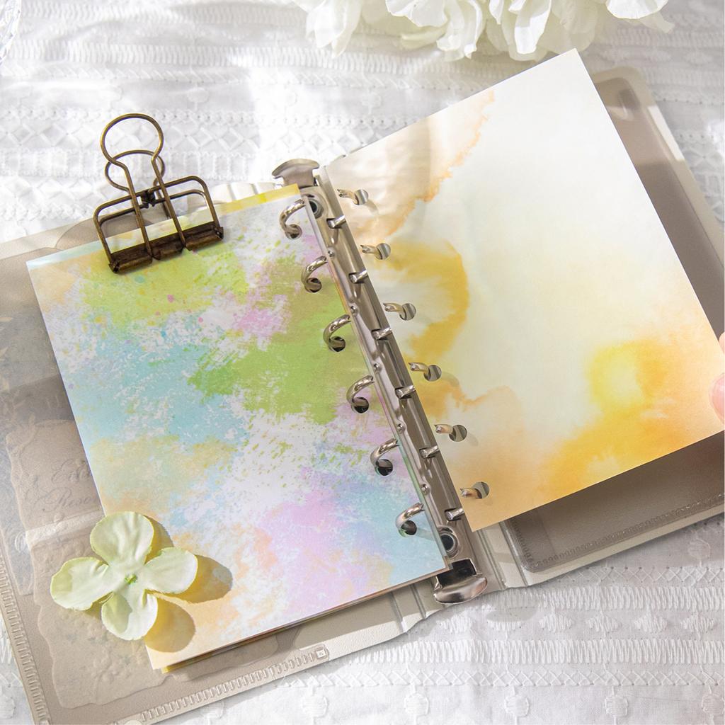 50pcs/lot Memo Pads Material Paper Flowing light reflects color Junk Journal diary Scrapbooking Background Decoration Paper