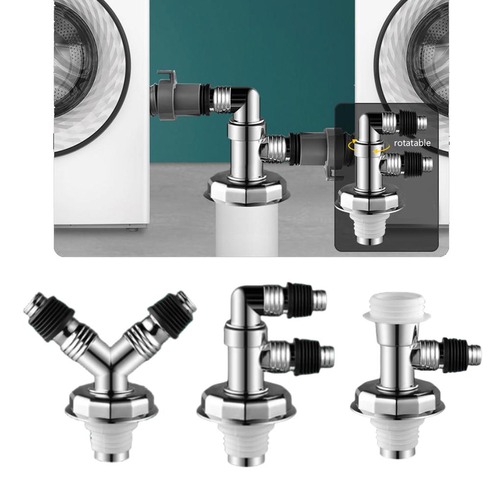 Washing Machine Drain Hose Connector Drain Pipe Adapter ABS Drain Joint for Leak Frees Performances & Easy Installation