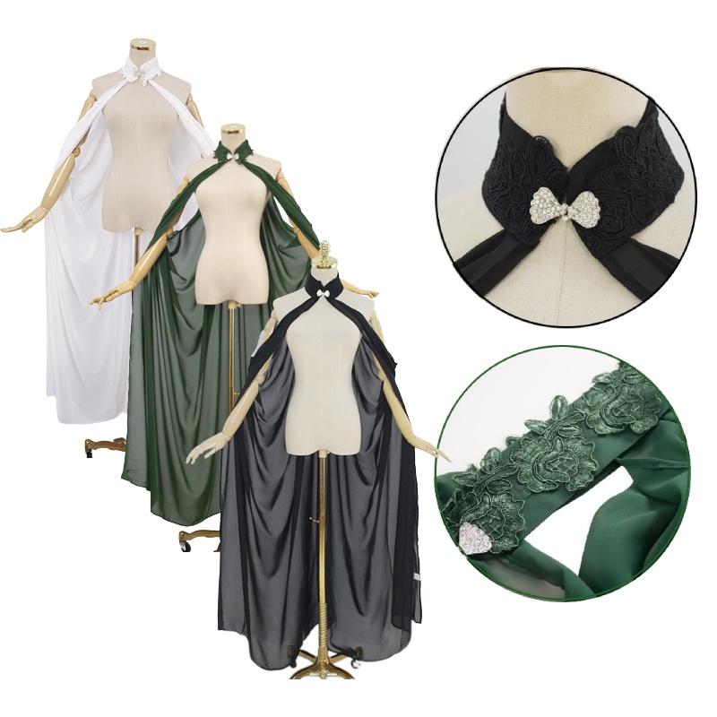Elegant Ivory Chiffon Neck Wrap Cape For Women Lightweight Bridal Shawl