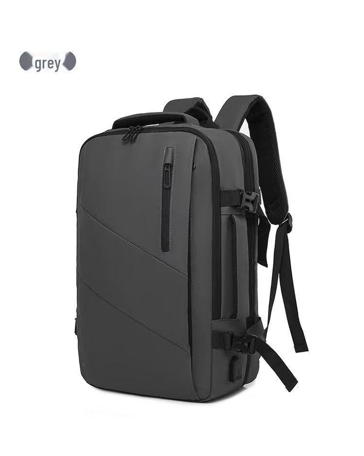 

Вместительный дорожный рюкзак с USB-портом и настраиваемым логотипом One Size серый