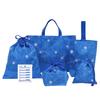 KIYOHARA Boys' Lesson Bag, Indoor Shoes Bag, Gym Clothes Bag, Lunch Bag, Cup Bag, Name Stickers, Constellation Design, Blue, NNF17-S5