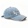 Unisex Vintage Style Washed Denim Baseball Cap with Adjustable Strap for Outdoor Activities and Casual Outfits