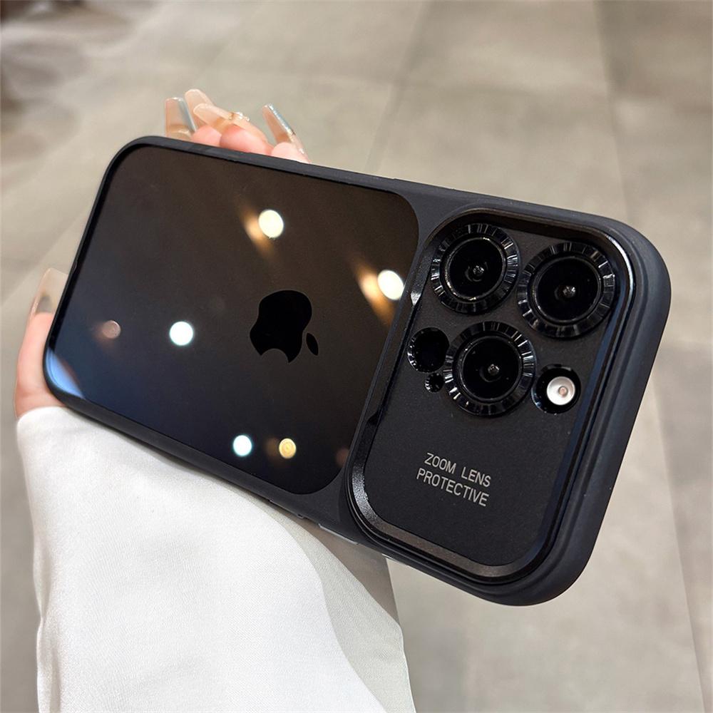 Luxury Frosted Frame Armor Transparent Phone Case For iPhone 17 16 15 14 Pro Max Matte Metal Lens Protection Acrylic Back Cover