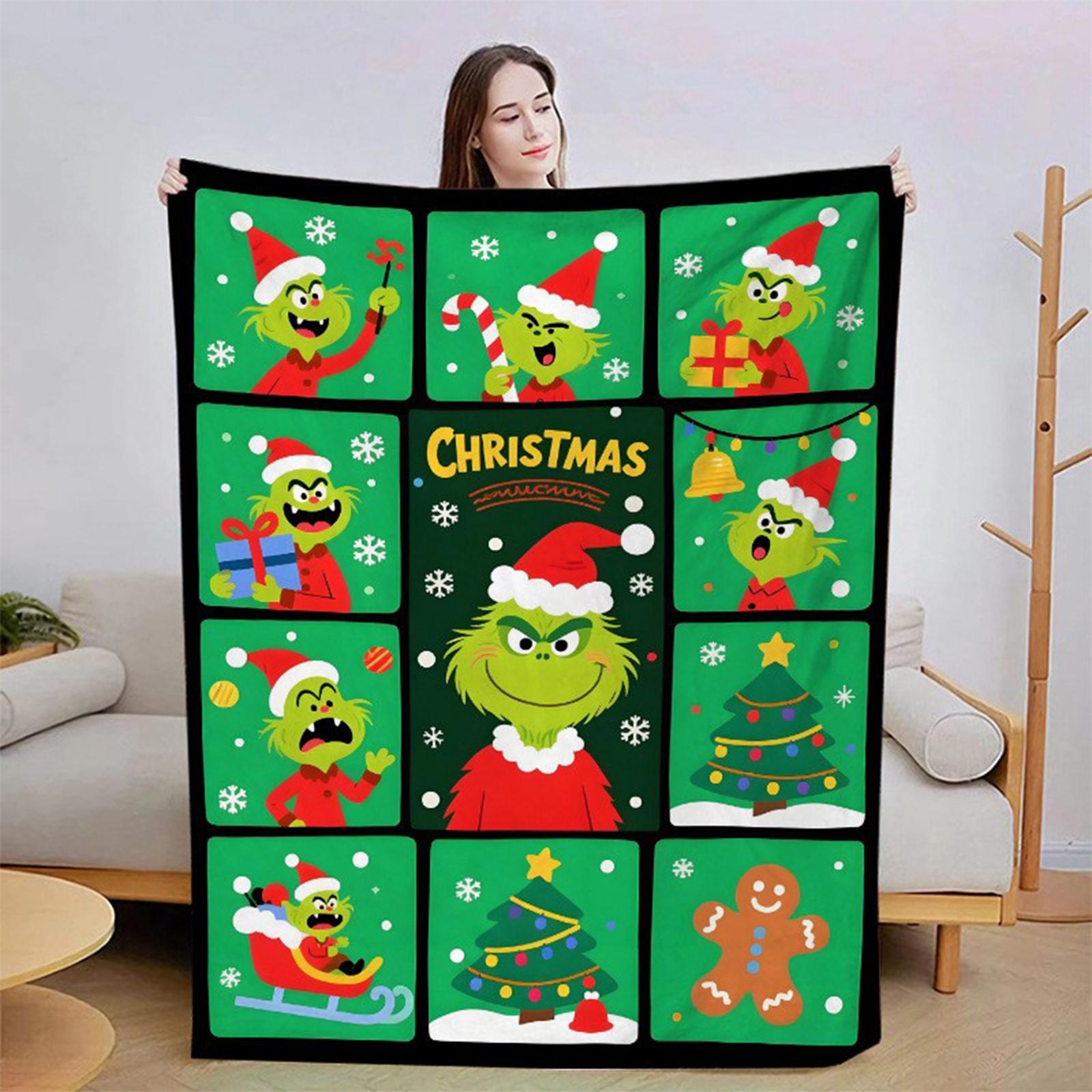 

Flannel Blanket Digital Print For Midday Rest Blanket, Christmas Cartoon Air-conditioned Blanket. One Size