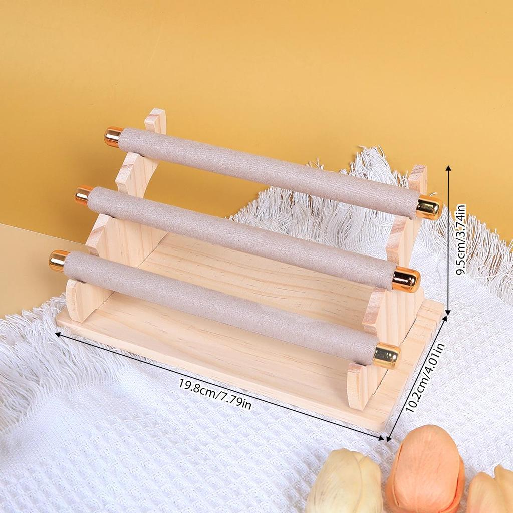 Présentoir à Bijoux Beige Démontable à Étages et Support de Rangement