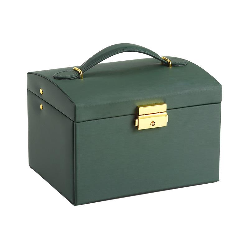 Three-layer Jewelry Storage Box with Lock Drawer Type Leather PU Earrings, Earrings, Rings, Jewelry Box Storage