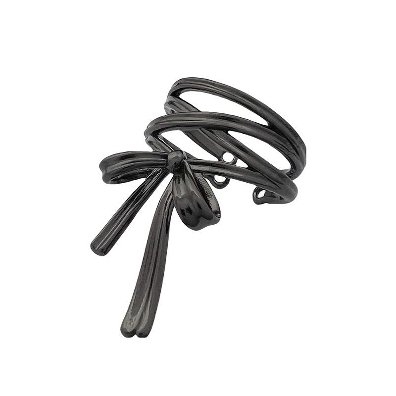 The Same Bow Open Ring, Dark Belt, Zircon Ring, Retro Niche Design Jewelry.