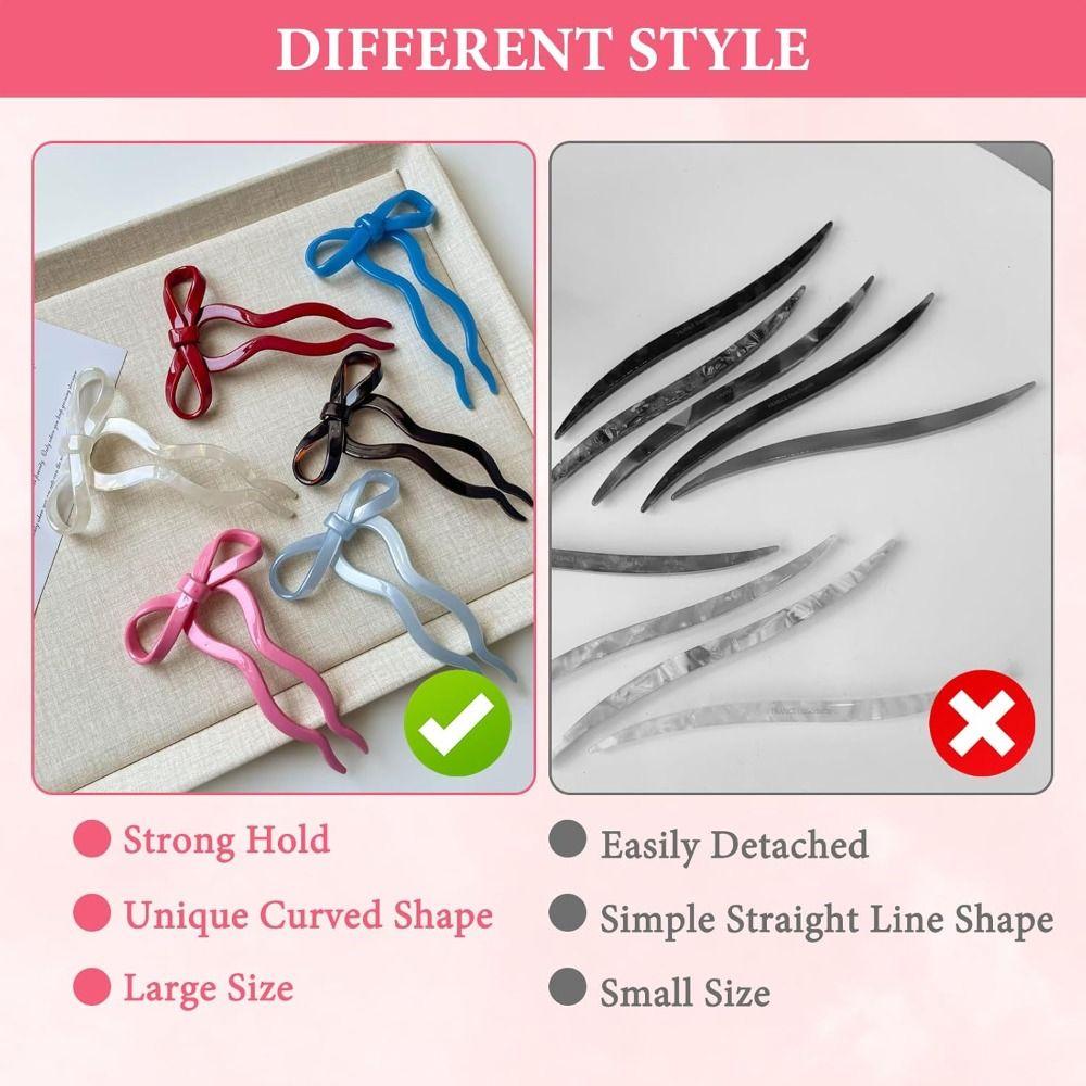 U-Shaped French Hair Pin Acrylic Acrylic Bow Hair Pins New Wavy Hairpins Hairpin Accessories