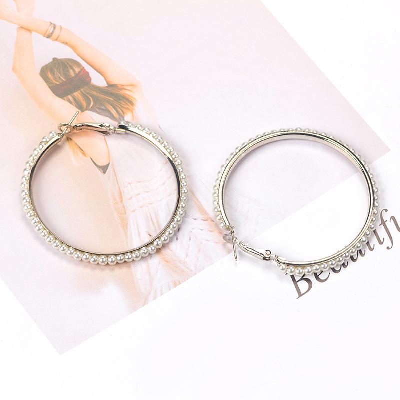 

Золоті та срібні геометричні плетені сережки з перлами та рисовими намистинами, модні сережки в стилі ретро