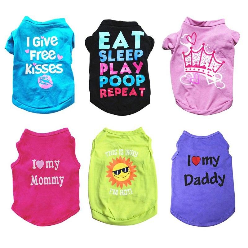 Buy 6pcs/set Pet Summer Shortsleeved Tshirt Dog Clothes Fashion Casual Puppy Vest Pet Clothing