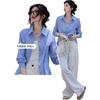 Dme [Career Art Collector], Spring And Autumn Breathable Simple Lapel Shirt, Long-Sleeve Fitted Blouse, Women's Top