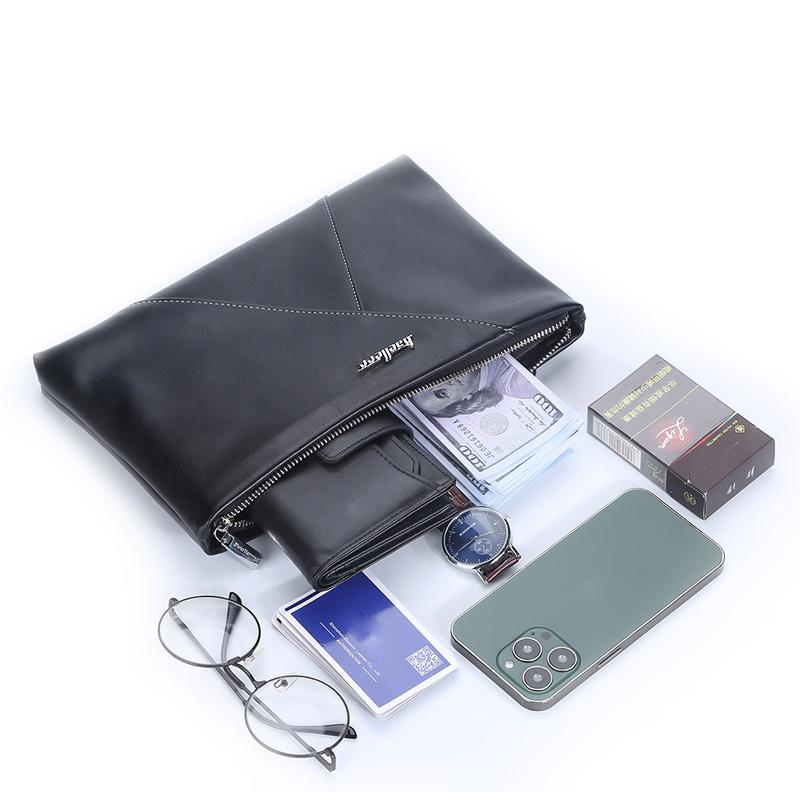 Men'S Soft Leather Wallet Long Purse Men Clutch Bag Large Capacity Zipper Wallets
