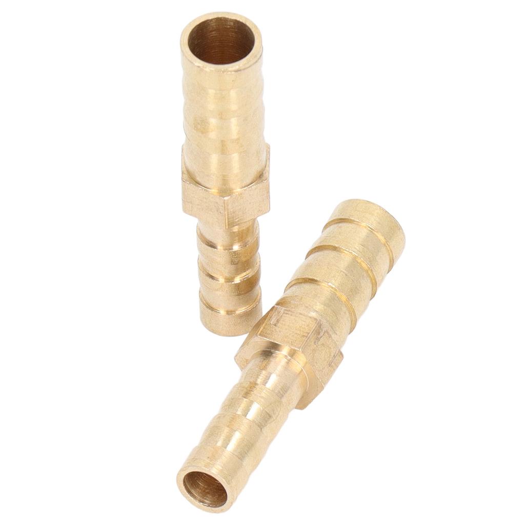 2 Pcs Barbed Fitting Splicer Brass Hose Barb Reducer Hex Reducing Barbed Connector