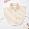 Women's Detachable False Collar Insert Elegant Striped Lapel Faux Half Shirt Blouse Collar Top for Sweater and Dresses