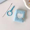 Love Heart Small Photo Album Keychain 32 Pockets Hollow Photocard Binder for 2 Inch Photo Mini Photo Card Book Holder for