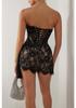 High-Quality One-Shoulder Lace Mini Bodycon Dress