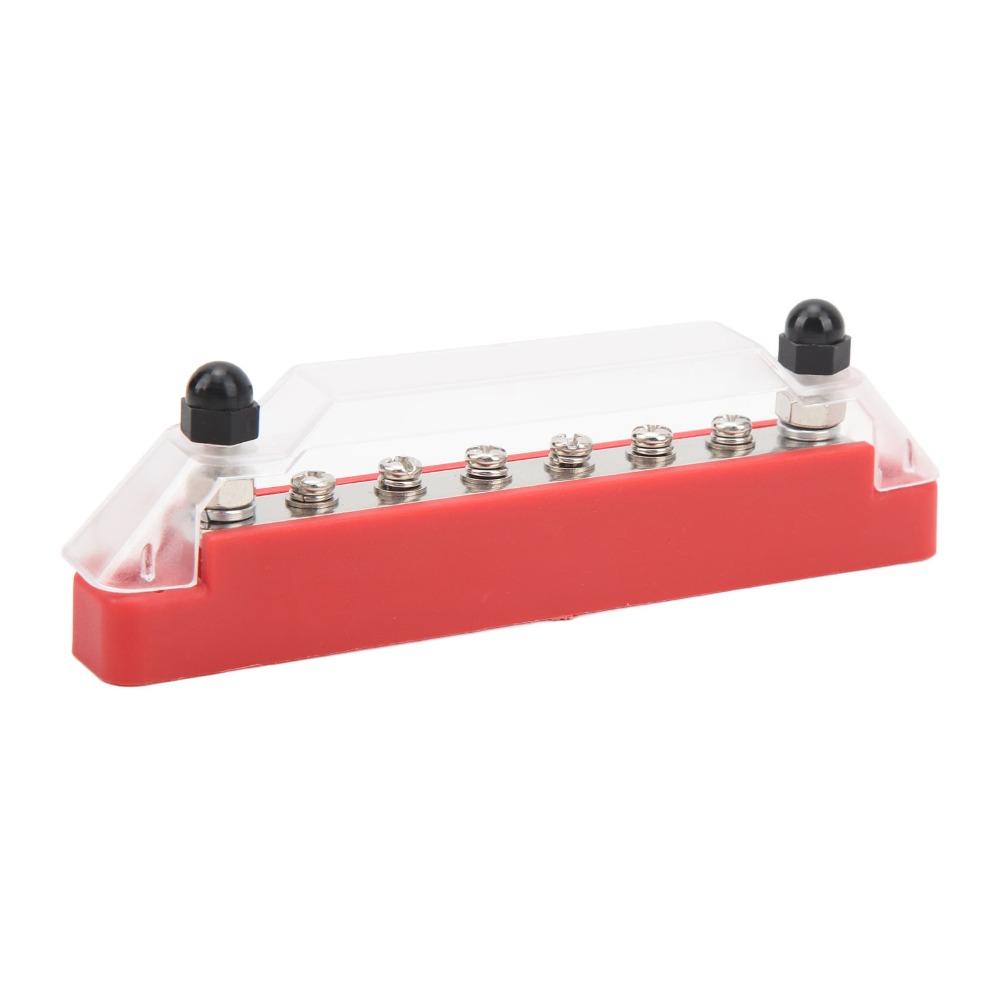 1 Pair Power Distribution M6 Power Distribution Block 150A DC12V to 48V Battery Bus Bar Distribution Terminal Block Vehicle Use