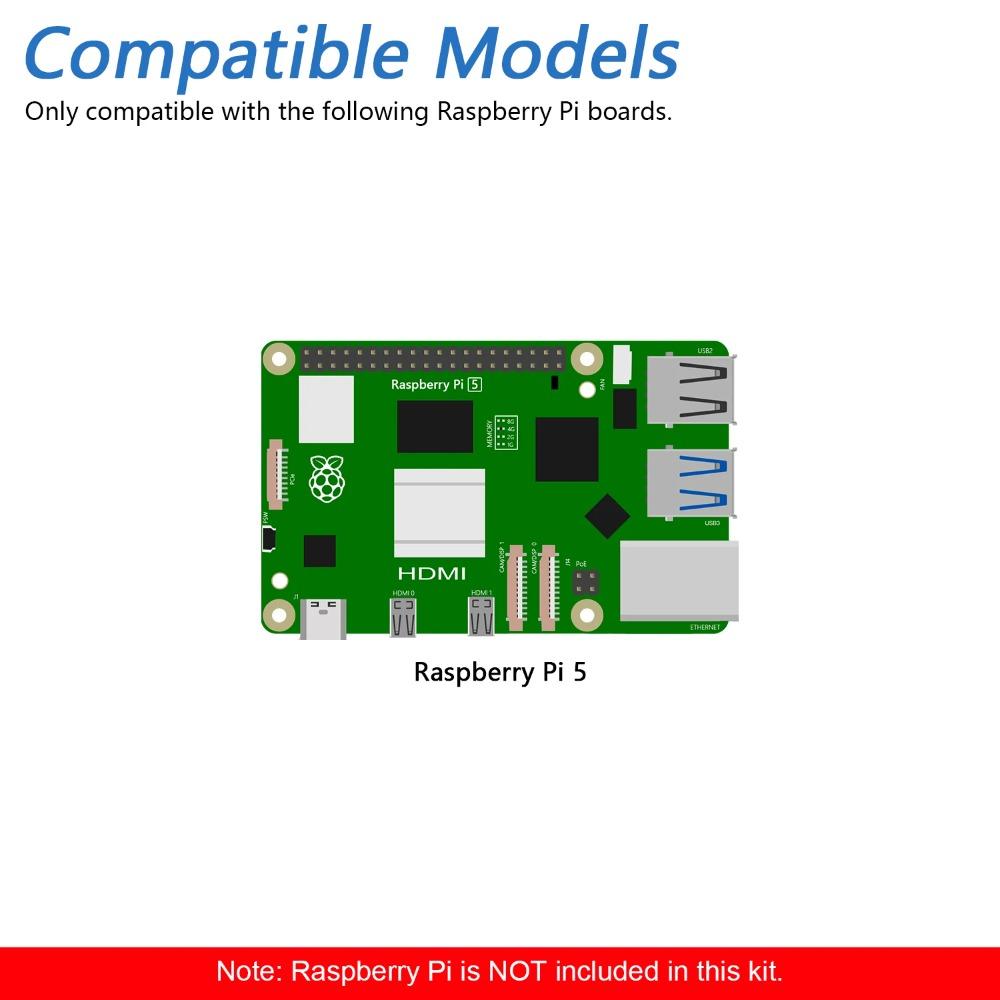 Freenove M.2 NVMe Adapter V2 for Raspberry Pi 5 with 128GB 256GB 512GB SSD, M.2 HAT Add-on Board, PCIe 2.0 3.0, 800MB/s