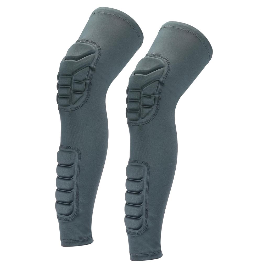 PATIKIL L Knee and Calf Knee Brace Compression Leg Protective Calf and Shin Guards for Youth and and Gray Pads, 2-Pack Pads, Sleeves, Adults,