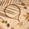 Bohemia Metal Starfish Pendant Collarbone Necklace For Women Colorful Rice Beads Rope Chain Choker Beach Party Jewelry Gifts