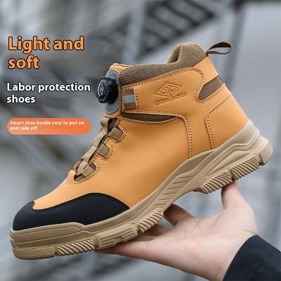 Rotating Button Safety Boots Men Women Steel Toe Shoes Winter Work Safety Shoes Indestructible Protective Security Work Boots