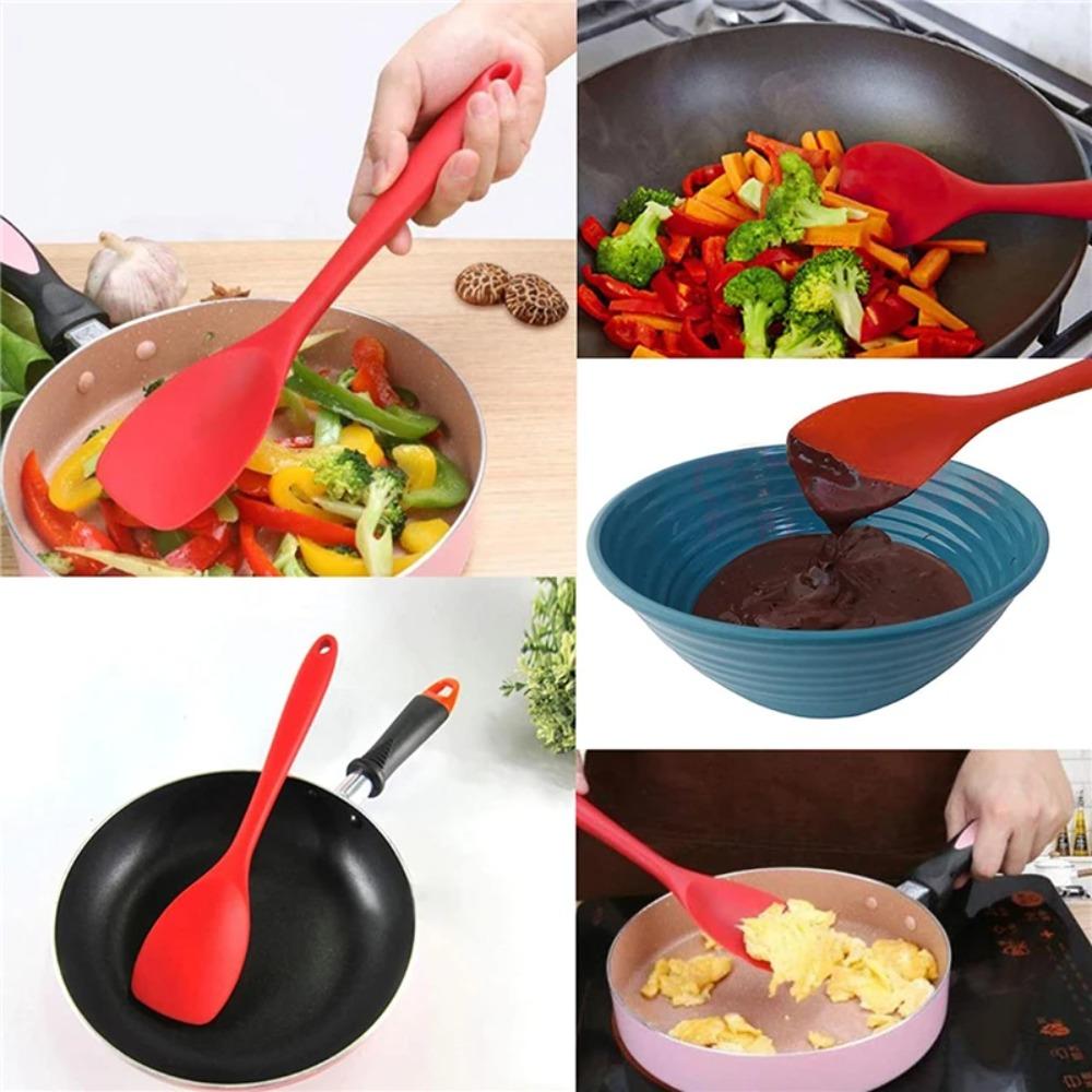 Heat Resistant Kitchen Spatula Silicone Salad Mixing Spoon Duck Tongue Shovel Butter