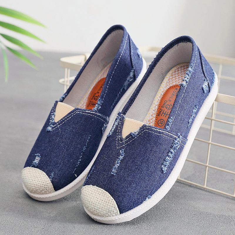 Women's Spring/Autumn Comfortable Canvas Flats: Casual, Versatile, Non-Slip, Soft Sole Shoes
