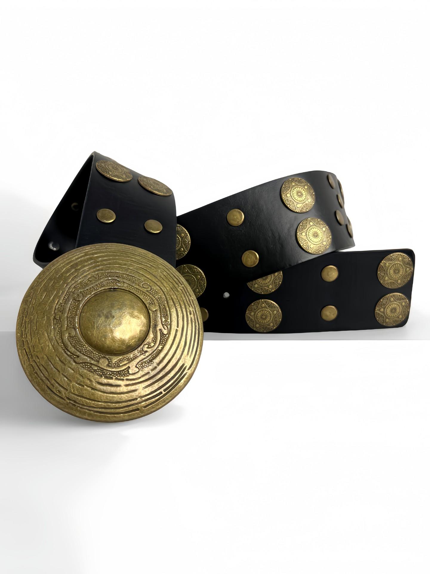Y2K Retro Rivet Wide Belt Punk Style Metal Decorative Belt Women s Versatile Trendy Waist Cover