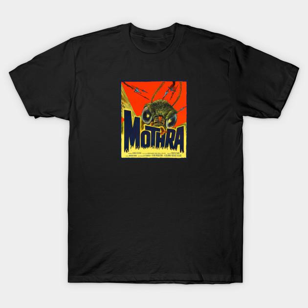 Men Black Print T-shirt Mothra (1961) No-Cut Transfer Paper Print Cotton Tshirt 3XL чёрный