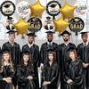 12Pcs Graduation Foil Balloon Set, Congrats Grad 18-Inch Round Mylar Balloons & Star Foil Balloons, Aesthetic Class of 2026 Deco
