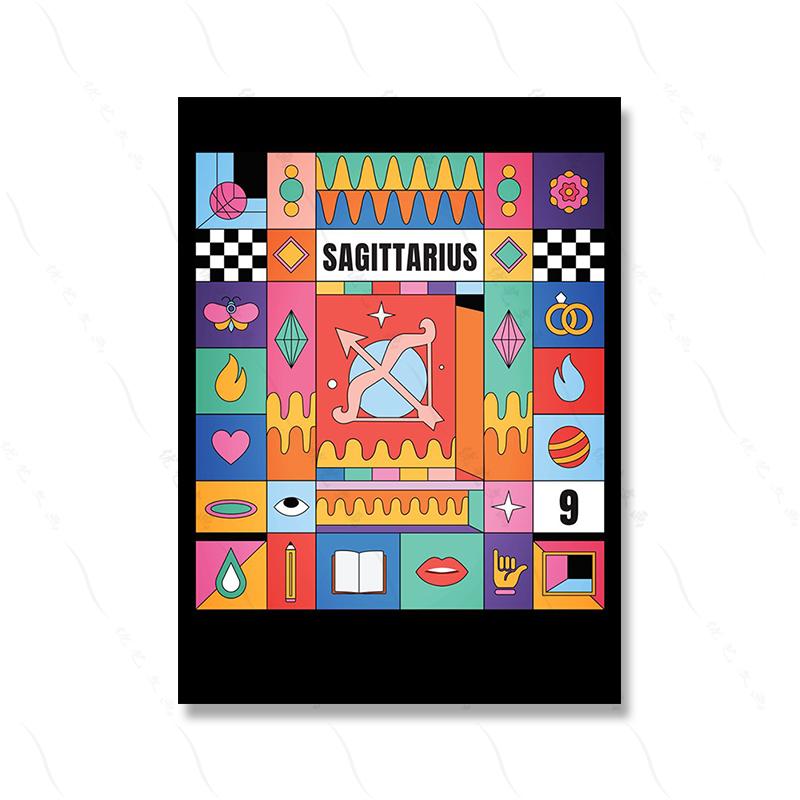 

Абстрактный Козерог Зодиак Лев Поп-арт Постер Принт Созвездие Холст Живопись Комната Домашний Декор Стрелец Мультяшный Дети Удача 21x30cm No Framed