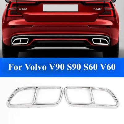 Achterpijp Aangepaste Deksel Trim Voor Volvo V90 S90 S60 V60 Auto Uitlaatpijpen Frame Auto-accessoires