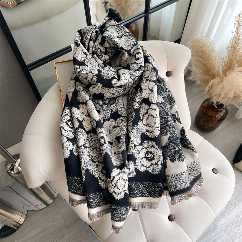 Luxury Winter Cashmere Scarf Women Design Warm Pashmina Blanket Poncho Scarves Female Shawl Wraps Thick Foulard Bufanda