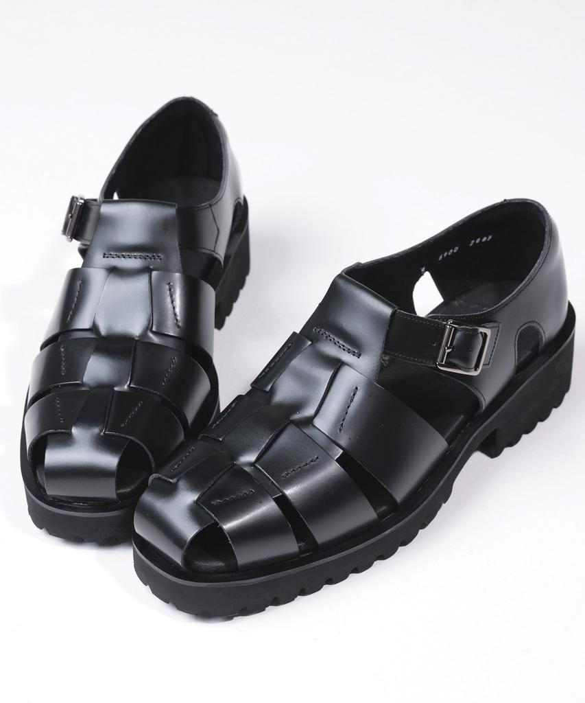 Brenowelt Romantic Fisherman Black Commando Platform Sandals 701