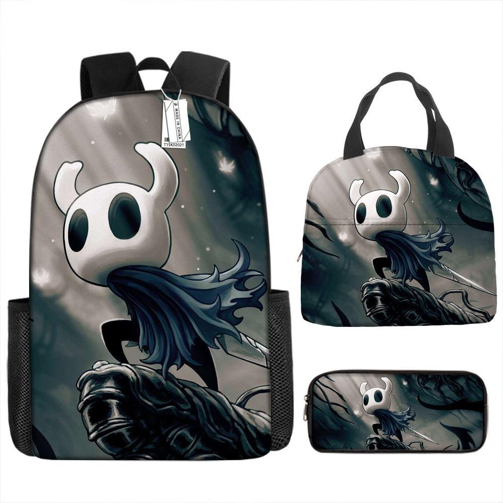 Luxusní Novinka Kreativní Cool Nový Hollow Knight 3D Tisk 3ks/Sada žák Školní tašky Batoh na notebook Denní batoh Batoh Taška na oběd Pouzdro na tužky