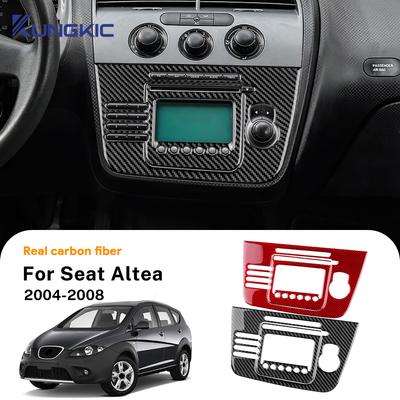 For Seat Altea 2004 2005 2006 2007 2008 Real Soft Carbon Fiber Sticker LHD Car Central Air Outlet Panel Interior Accessories