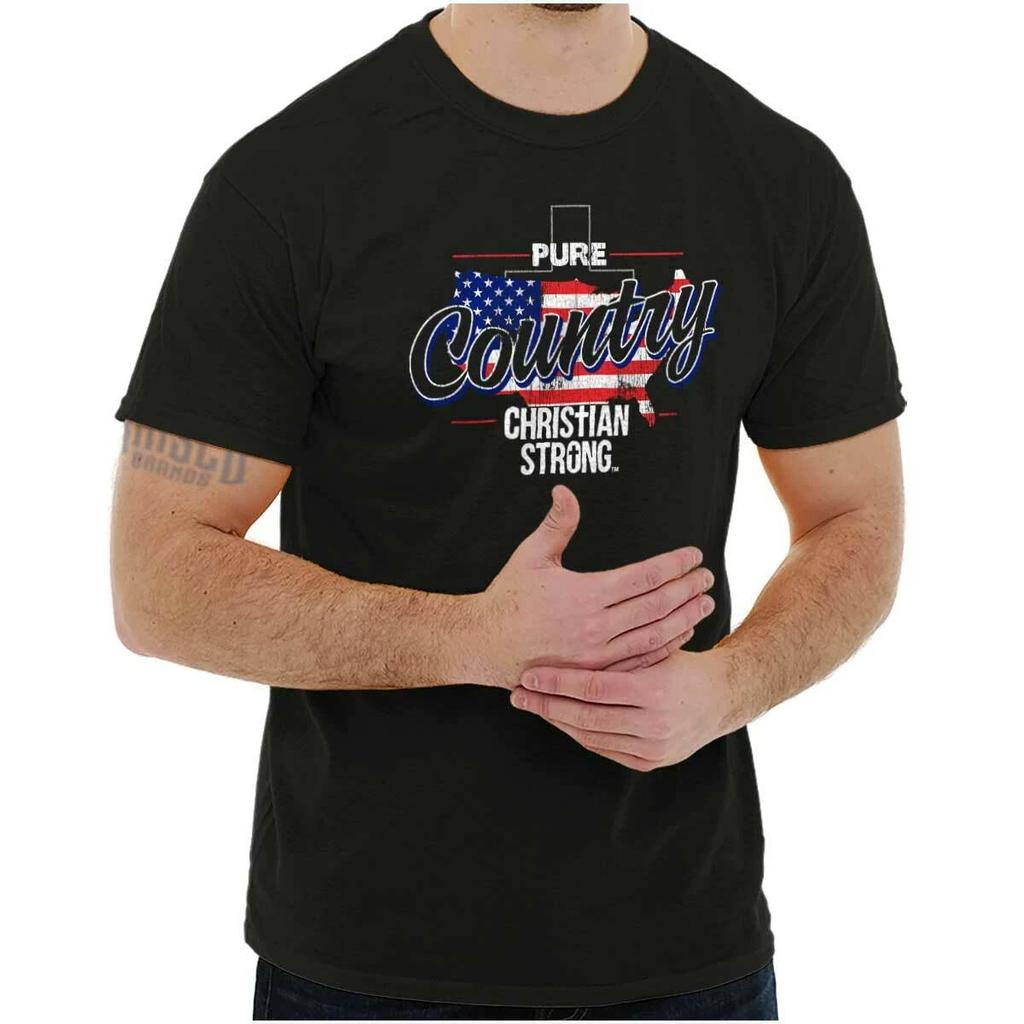 Christian Strong America USA Pure Country Womens or Mens Crewneck T Shirt Tee