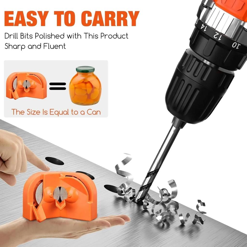 Portable Drill Bit Sharpener Universal Grinding Tool For Chainsaw And Drill Bit Multi-use Durable Metal And Plastic Construction