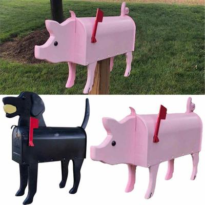 Gartentier-Form Briefkasten Wetterfest Hund und Schwein Postkasten für Hof Terrasse Kreativer Briefkasten Outdoor Garten Dekoration