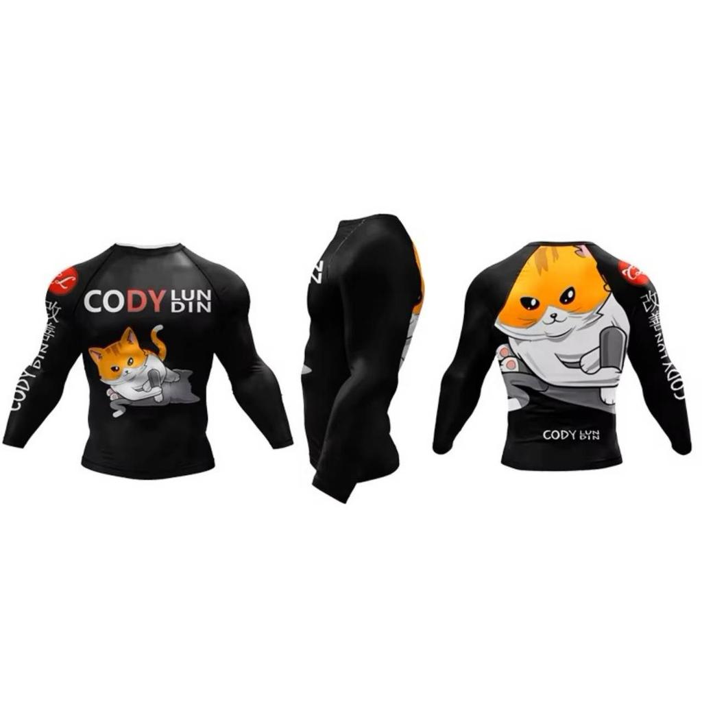 Muay Thai Kickboxing Boxing MMA UFC Shirt Slim Athletic Fit Long Sleeve Round O Neck Gym Unisex Men Women Fitness Workout Quick Dry Print Training Tee