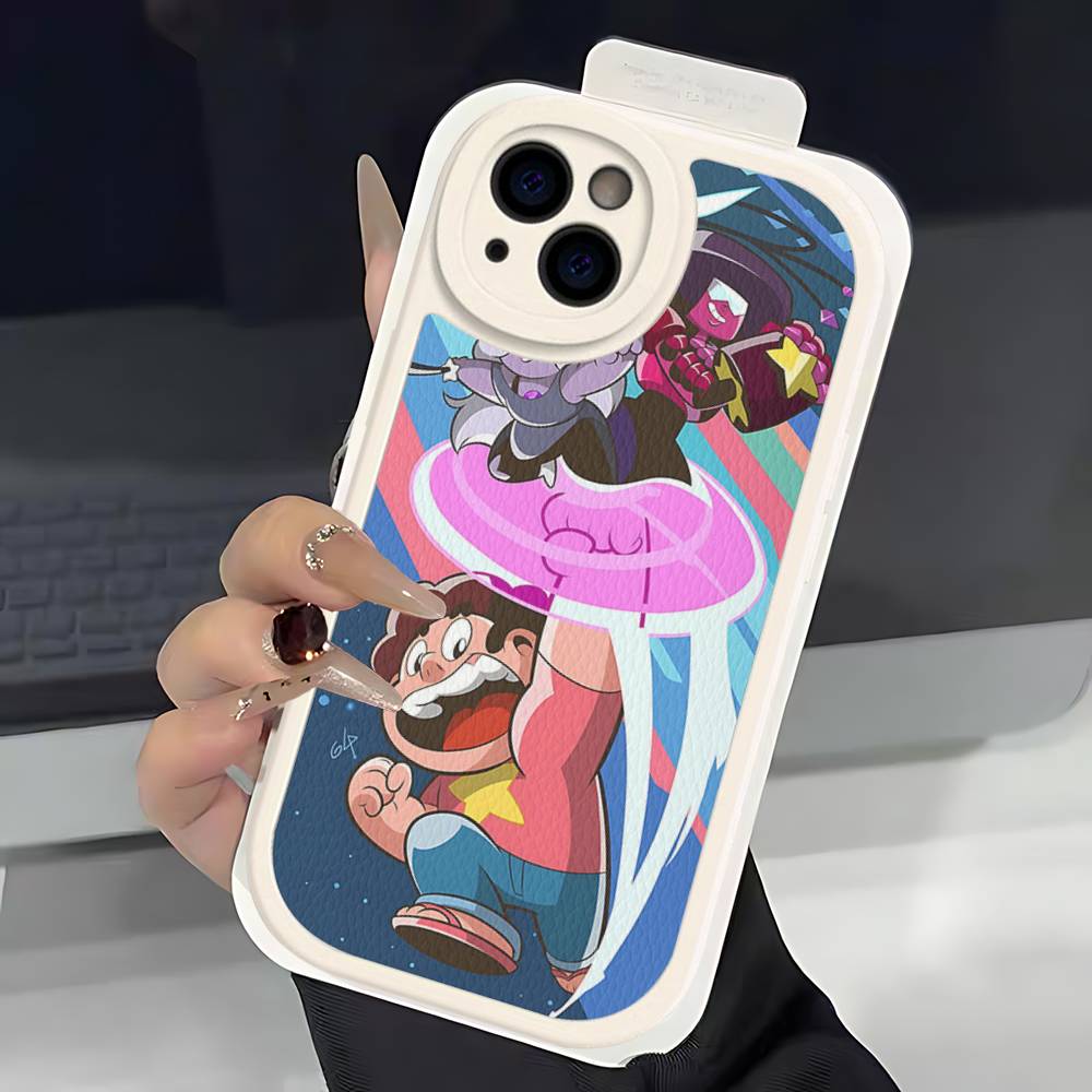 S-Steven Cartoon Funny U-Universe Phone Case Hard Leather For iPhone 16 15 14 13 12 Mini 11 14 Pro Max Xs X Xr 7 8 Plus