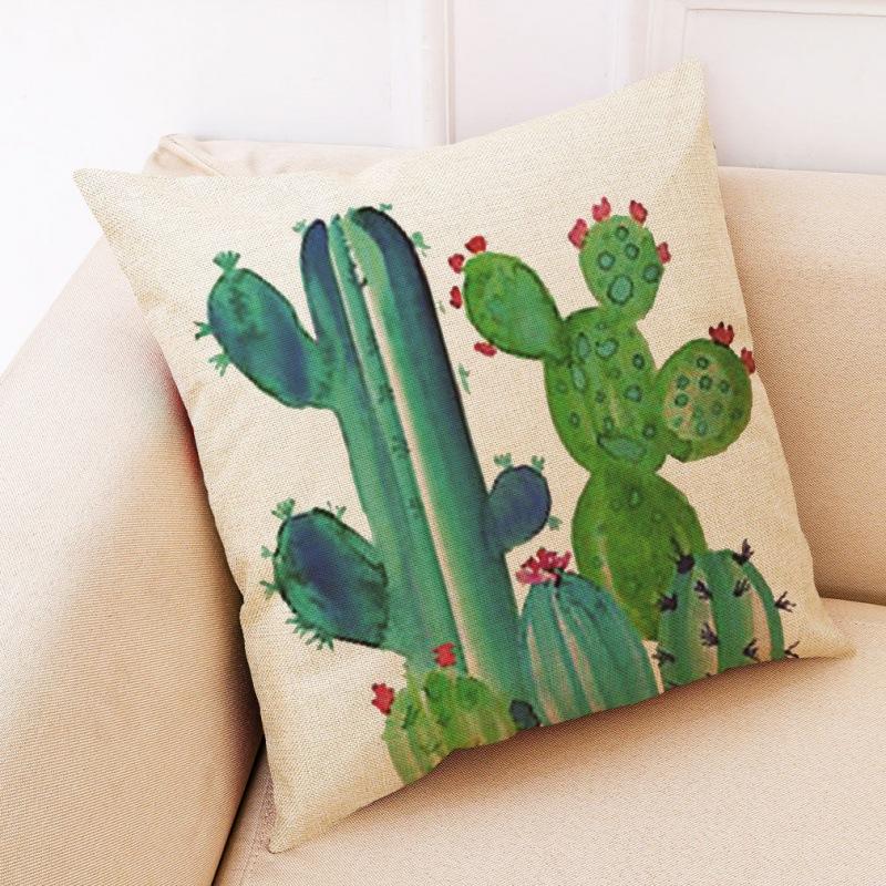 Creative Cactus Potted Plant Throw Pillow Covers With Digital Printing Of Short Plush Fabric Car-Shaped Sofa Cushion Home Decor