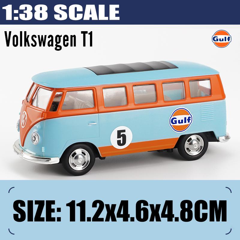 1:43 Gulf Tankstation Fusca Bus Ford Gt  Camaro Race Modelauto Metaal Diecast Hoge Simulatie Decoratieve Ornamenten Verjaardag