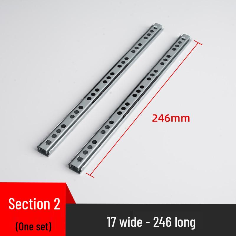 17mm Narrow Two-Way Steel Ball Bearing Drawer Slides