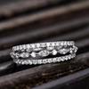 CopperFinger Rings for Women Dazzling White Cubic Zirconia Wedding Marriage Party Ring Fashion Jewelry