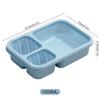 WORTHBUY Reusable Plastic Lunch Box For Student Divided Bento Box Outdoor Portable 3 Compartment Food Container Microwave Safe