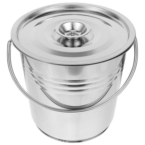 Mipcase Fireplace Ash Bucket, Durable Metal Storage Bin for Fireplace Ashes, Compact Size with Easy-Carry Handle for BBQ and Stove Cleaning