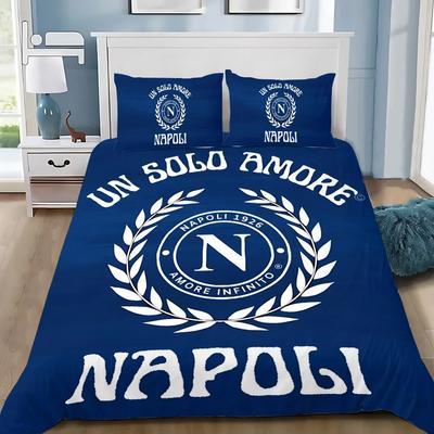 Napoli Bed Covers Bedding Set,SSC Football Club Logo Cover Modern Printed 2/3Piece Set 1 Bed Cover,Birthday Gifts