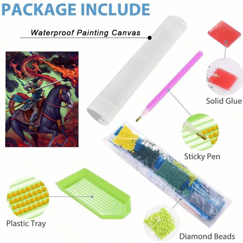 Disney Diamond Art Painting Kit Mulan Dragon Mosaic Pictures, Wall Art Crafts, Home Decor