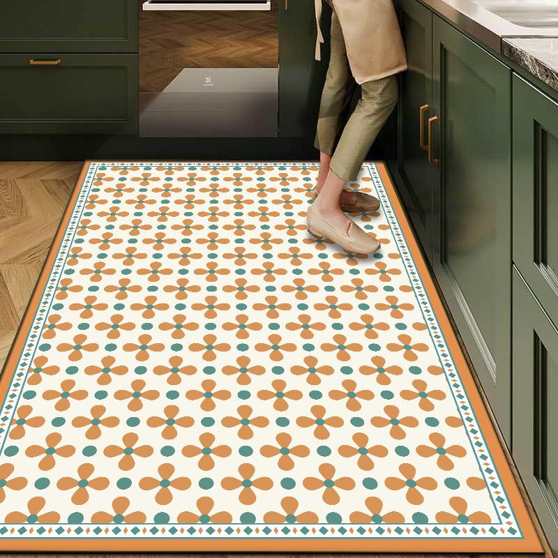 Balcony Kitchen Floor Mat PVC Waterproof Oil-proof Non-slip Carpet Disposable Wipeable Carpets Large-area Dirt-resistant Rugs